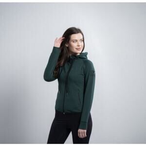 GYM + COFFEE Women’s Green Zip-Up Hoodie Jacket Size S